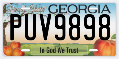 GA license plate PUV9898