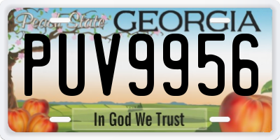 GA license plate PUV9956