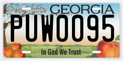 GA license plate PUW0095