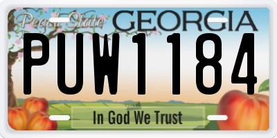 GA license plate PUW1184