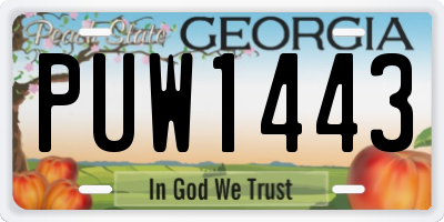 GA license plate PUW1443