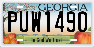 GA license plate PUW1490