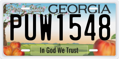 GA license plate PUW1548