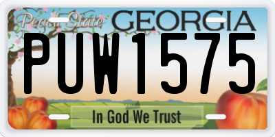 GA license plate PUW1575