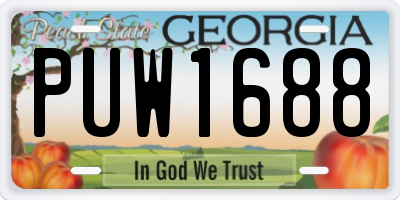 GA license plate PUW1688