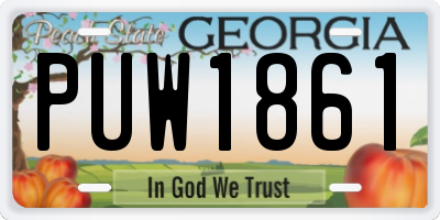 GA license plate PUW1861