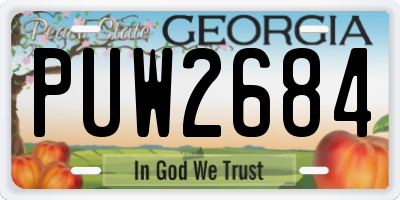 GA license plate PUW2684