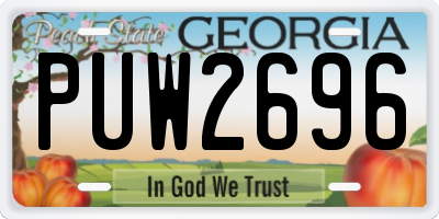 GA license plate PUW2696