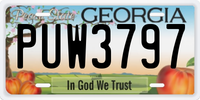 GA license plate PUW3797