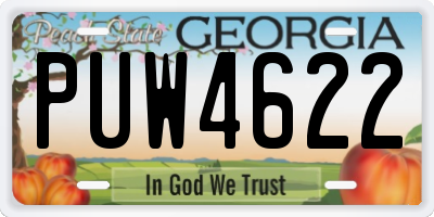 GA license plate PUW4622