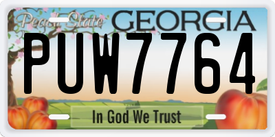 GA license plate PUW7764