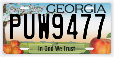 GA license plate PUW9477