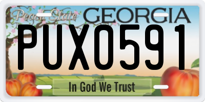GA license plate PUX0591