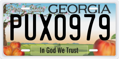 GA license plate PUX0979
