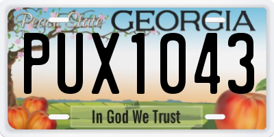 GA license plate PUX1043