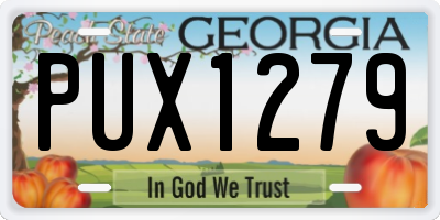 GA license plate PUX1279