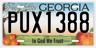 GA license plate PUX1388
