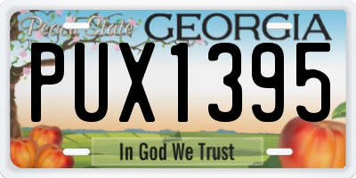 GA license plate PUX1395
