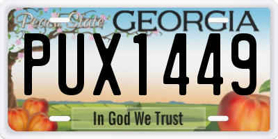 GA license plate PUX1449