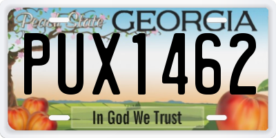 GA license plate PUX1462