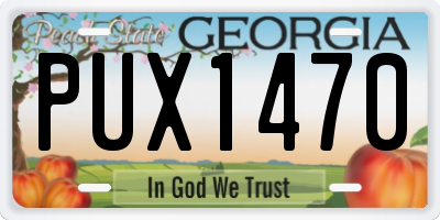 GA license plate PUX1470
