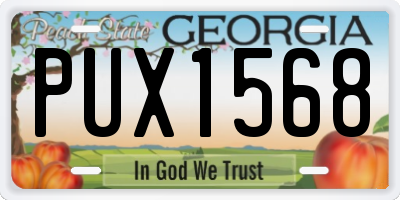 GA license plate PUX1568