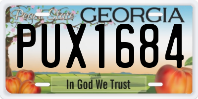 GA license plate PUX1684