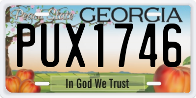 GA license plate PUX1746