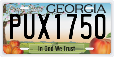 GA license plate PUX1750