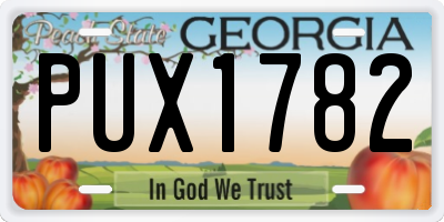 GA license plate PUX1782
