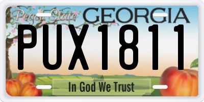 GA license plate PUX1811