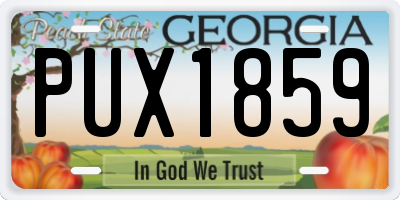 GA license plate PUX1859