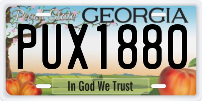 GA license plate PUX1880