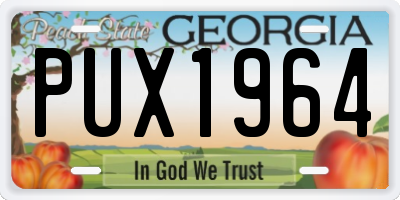 GA license plate PUX1964