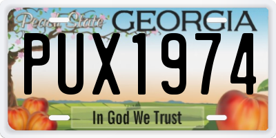 GA license plate PUX1974