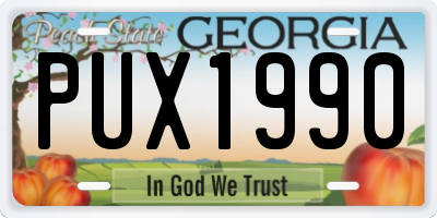 GA license plate PUX1990