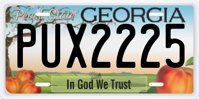 GA license plate PUX2225