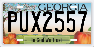 GA license plate PUX2557