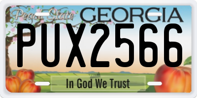 GA license plate PUX2566