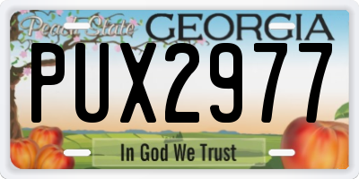 GA license plate PUX2977