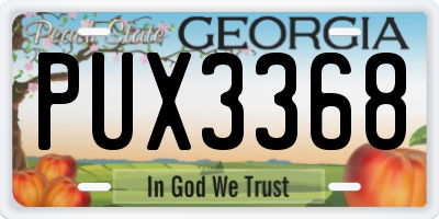 GA license plate PUX3368