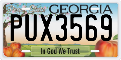 GA license plate PUX3569