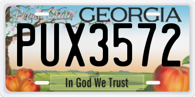 GA license plate PUX3572