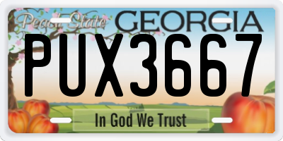 GA license plate PUX3667