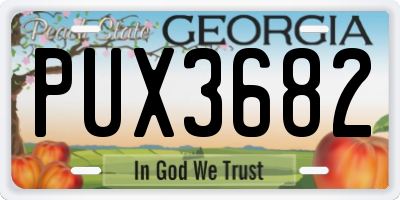 GA license plate PUX3682