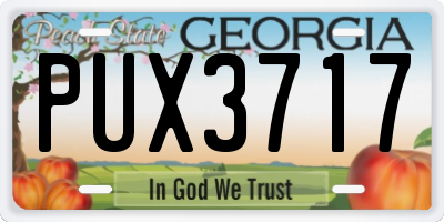 GA license plate PUX3717