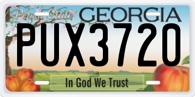GA license plate PUX3720