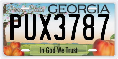 GA license plate PUX3787
