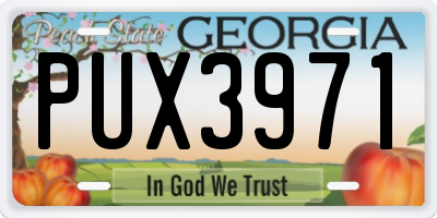 GA license plate PUX3971