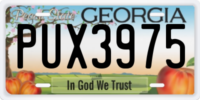 GA license plate PUX3975